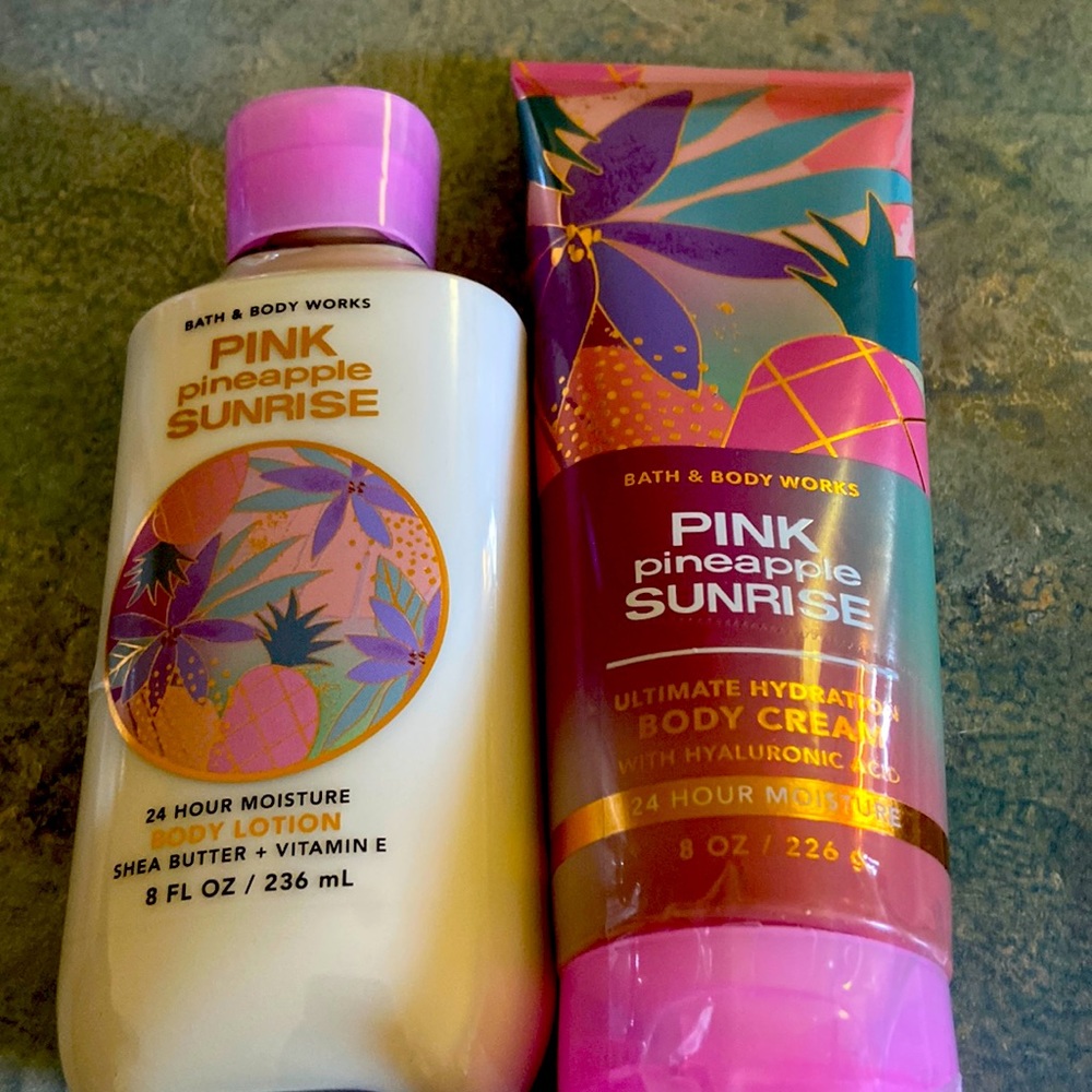 Bath and body works Pine pineapple sunrise lotion and body cream
